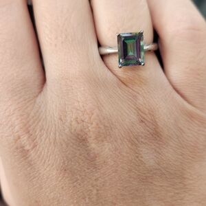 JTV Silver Ring with Multicolor Gemstone